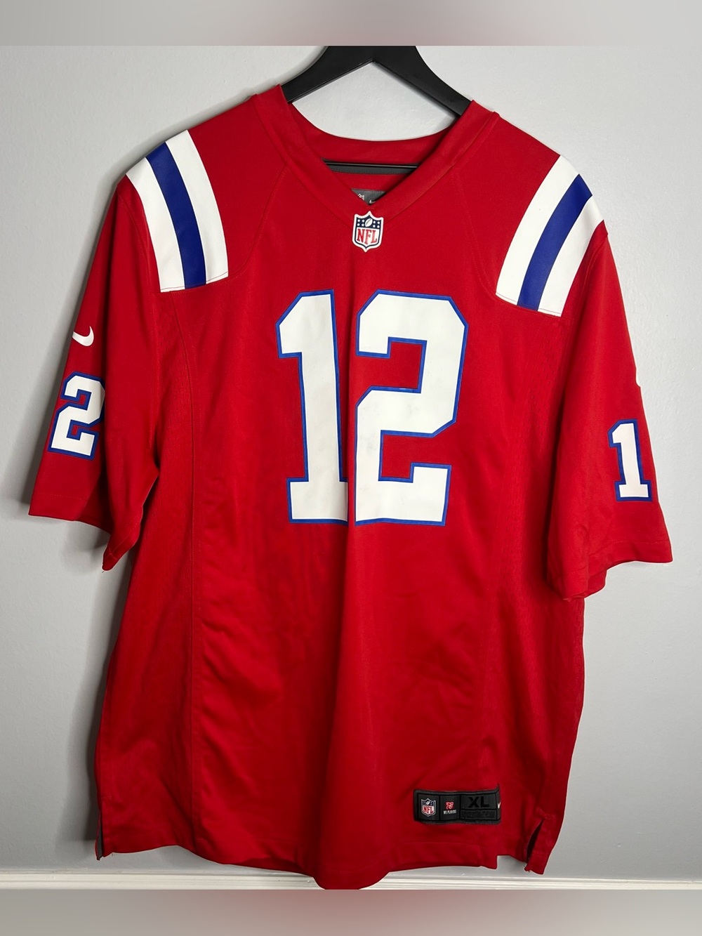 New England Patriots Tom Brady Jersey Mens XL Red Nike NFL Football